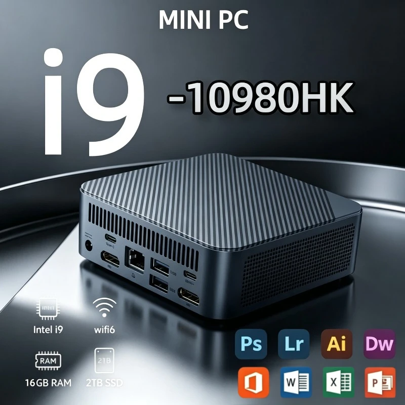 High Performance Mini PC Intel Core I9-10980HK Gamer Portable Computer 16GB RAM 2TB SSD FHD Bluetooth WiFi6 Gaming Office