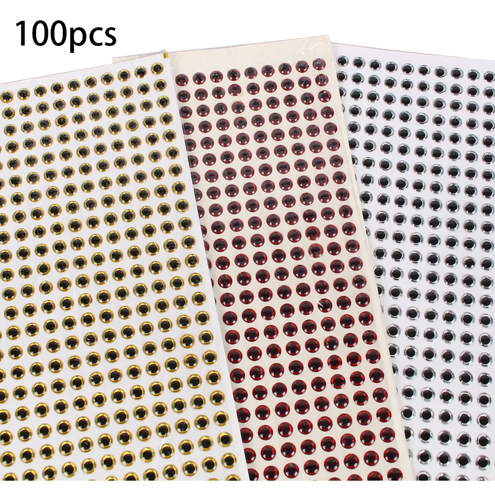 100pcs Fishing Lure Eyes Fly Fishing 3D Simulation Artificial Fish Eyes Stickers 13mm 14mm 15mm 16mm Fishing Tackle