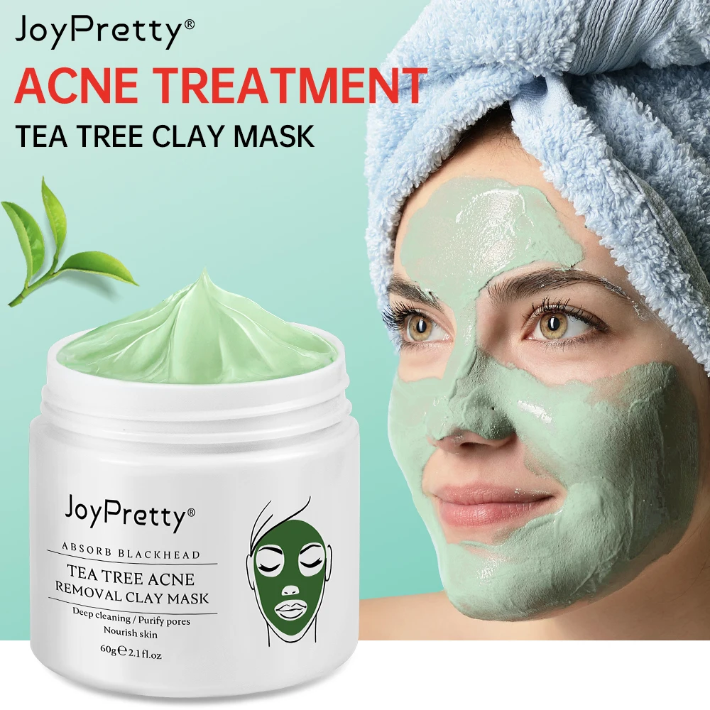 Acne Treatment Facial Mask Natural Tea Tree Pore Cleaning Blackhead Remove Oil Control Pimple Skin Care Products Face Clay Mask