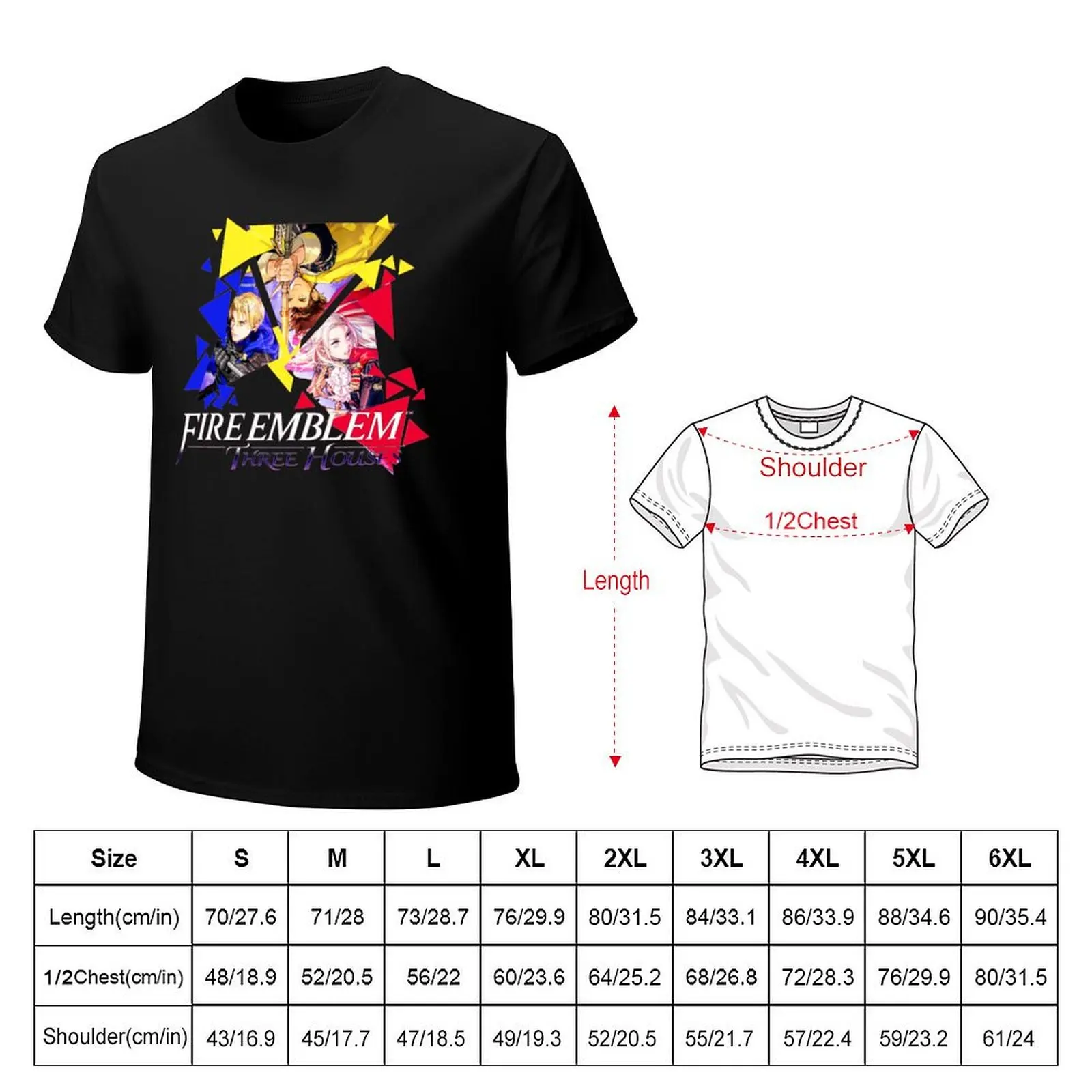 Fire Emblem Three Houses - Edelgard, Dimitri, Claude Premium Scoop T-Shirt Athletic Fit Sports Short Sleeve Top