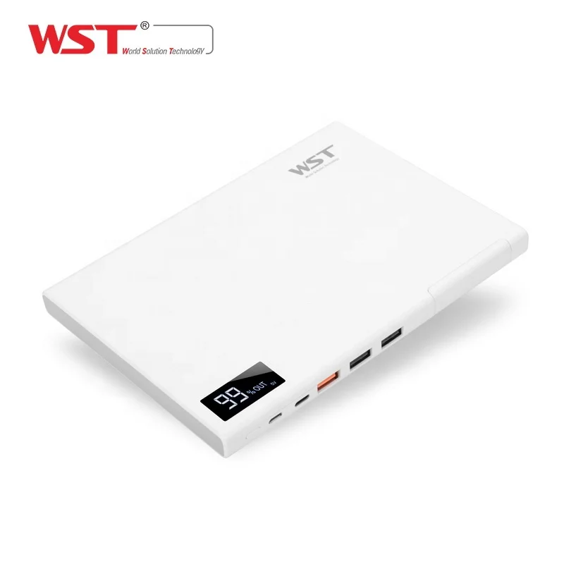 Shenzhen WST Dual input Li-polymer battery rohs power bank 30000 mah with lcd screen