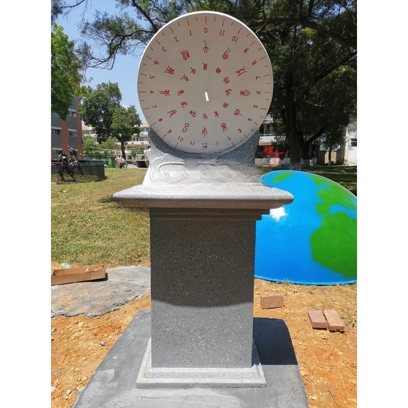 FRP small sundial model Ancient timekeeping instrument teaching solar clock and table sculpture