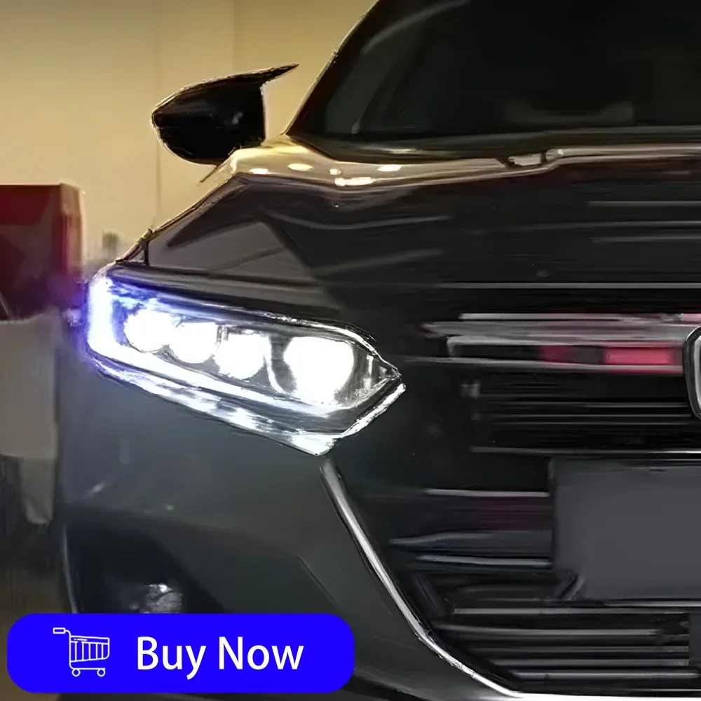 

Автомобильные передние фонари для Honda Accord 10,5 2018-2020, обновленные автомобильные фары в сборе, светодиодные динамические 4 линзы проектора, аксессуары