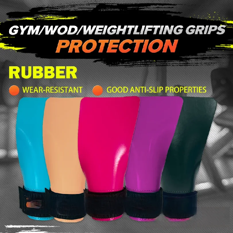 Grips de levantamiento de pesas de caucho sin talco, correas de alta resistencia, alternativa a los ganchos de powerlifting para soporte de muñeca en peso muerto, calleras