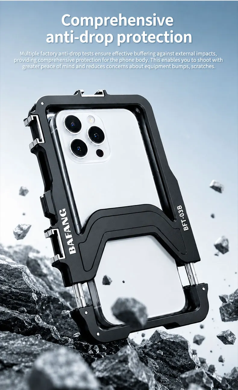 Universeller Smartphone-Videokäfig mit Griffen, 67mm Filteradapter-Rig mit Black Mist für iPhone 17 16 Pro Max Samsung S26 – Detail 11