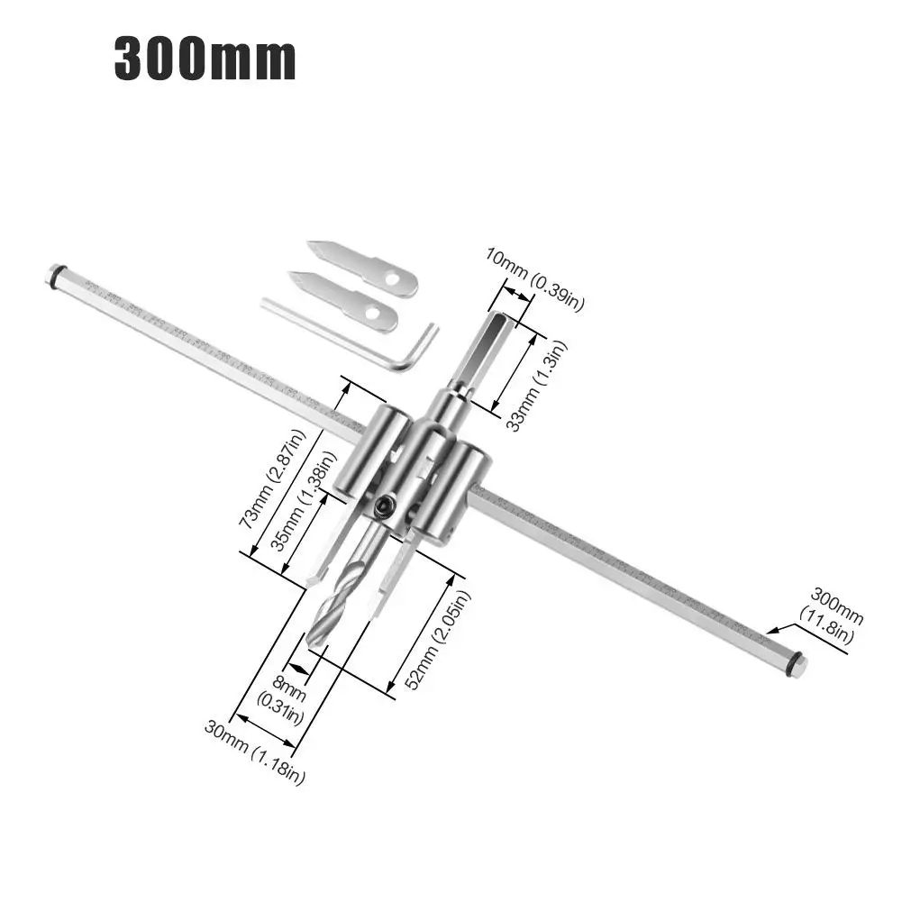 Hole Opener Circle Hole Cutter 120/200/300mm Circle Hole Saw Aircraft Type Wood Drill Bit Ceiling Hole Opener DIY Tool