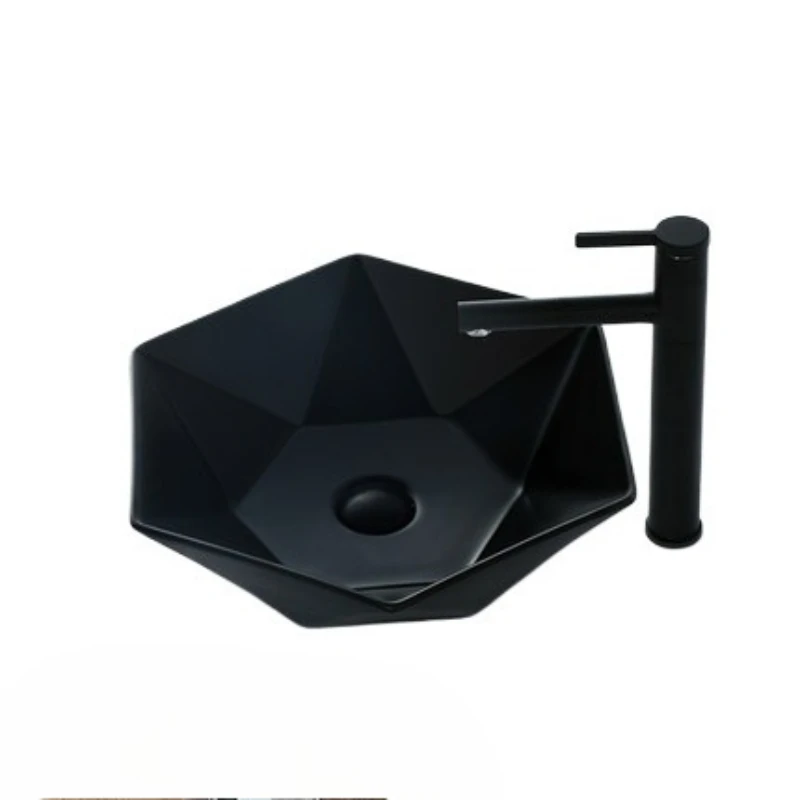 

Nordic black countertop basin creative hand washing household ceramic basin bathroom personalized face wash pool