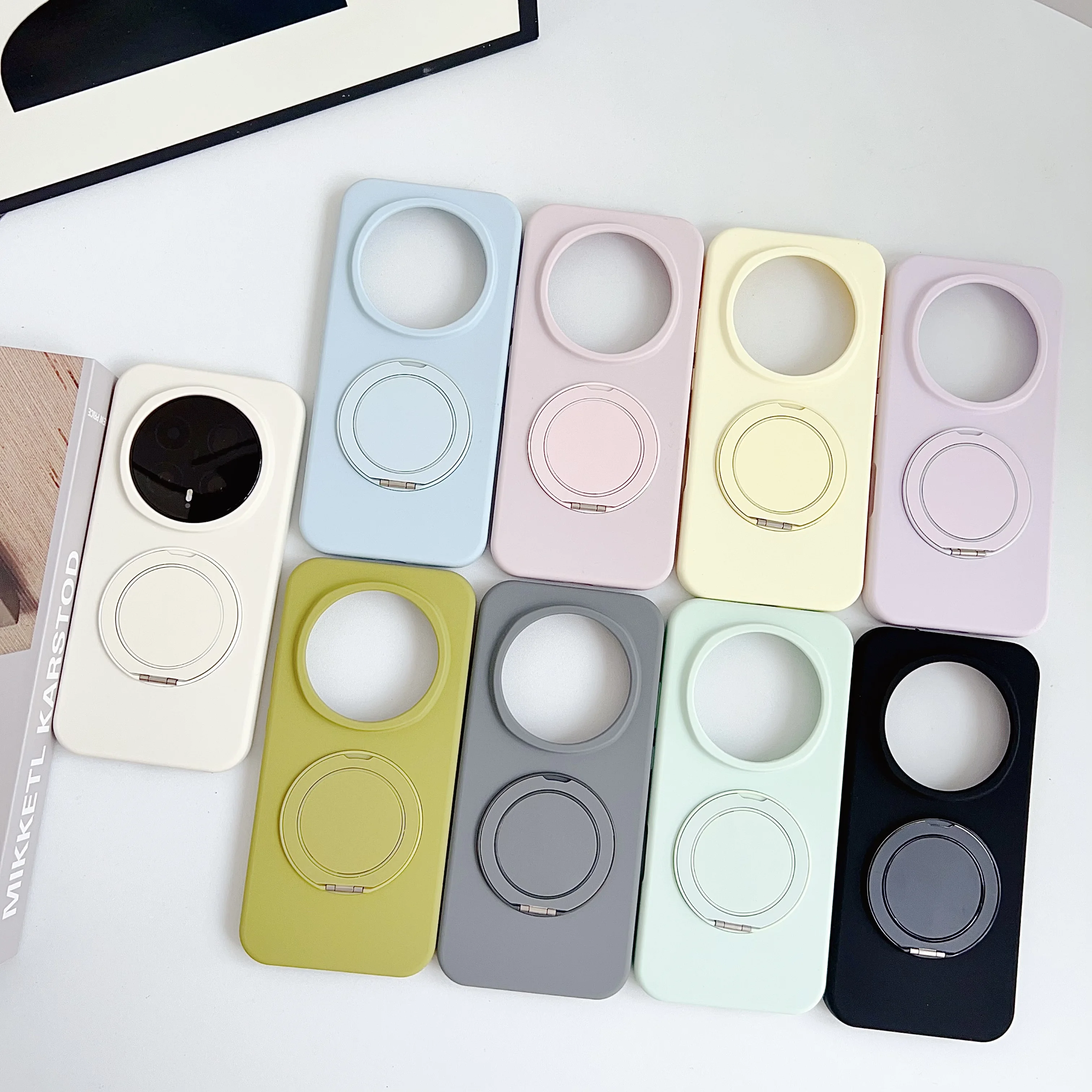 

Wireless Charging Magnetic Rotating Stand Phone Case For Honor Magic 8 Pro, Slim Liquid Silicone Fleece Protective Cover Funda