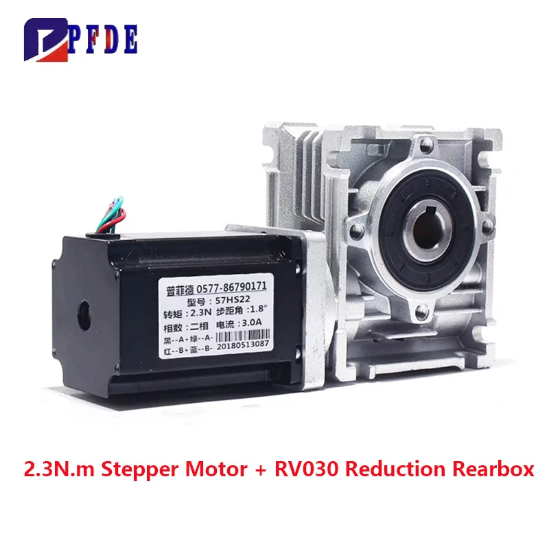 Schneckengetriebe RV030 Turbinen-Schneckengetriebe mit Nema 23 Schrittmotor 2,3NM DM542 DM556 Treiber für CNC-Fräsmaschine 5:1 bis 80:1