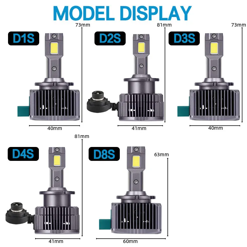 Imagen 7: DAWNKNIGHT-faros LED de repuesto, D1S, D2S, D3S, HID Original, 55W, D1S, D4S, D5S, D8S, LED, Plug and Play, 6500K, 12V