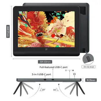 Monitor tabletu graficznego XPPen Artist Pro 14 (Gen 2) X3 Pro 16K, 99% sRGB, rozdzielczość 1920x1080, system Windows, Mac, Android 12 best sales tablet ogniowy - №9