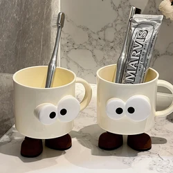 Cartoon Big Eyes Expression Mouthwash Cup Creative Adults Children Brushing Cup Plastic Cup Toothbrush Cup Bathroom Accessories