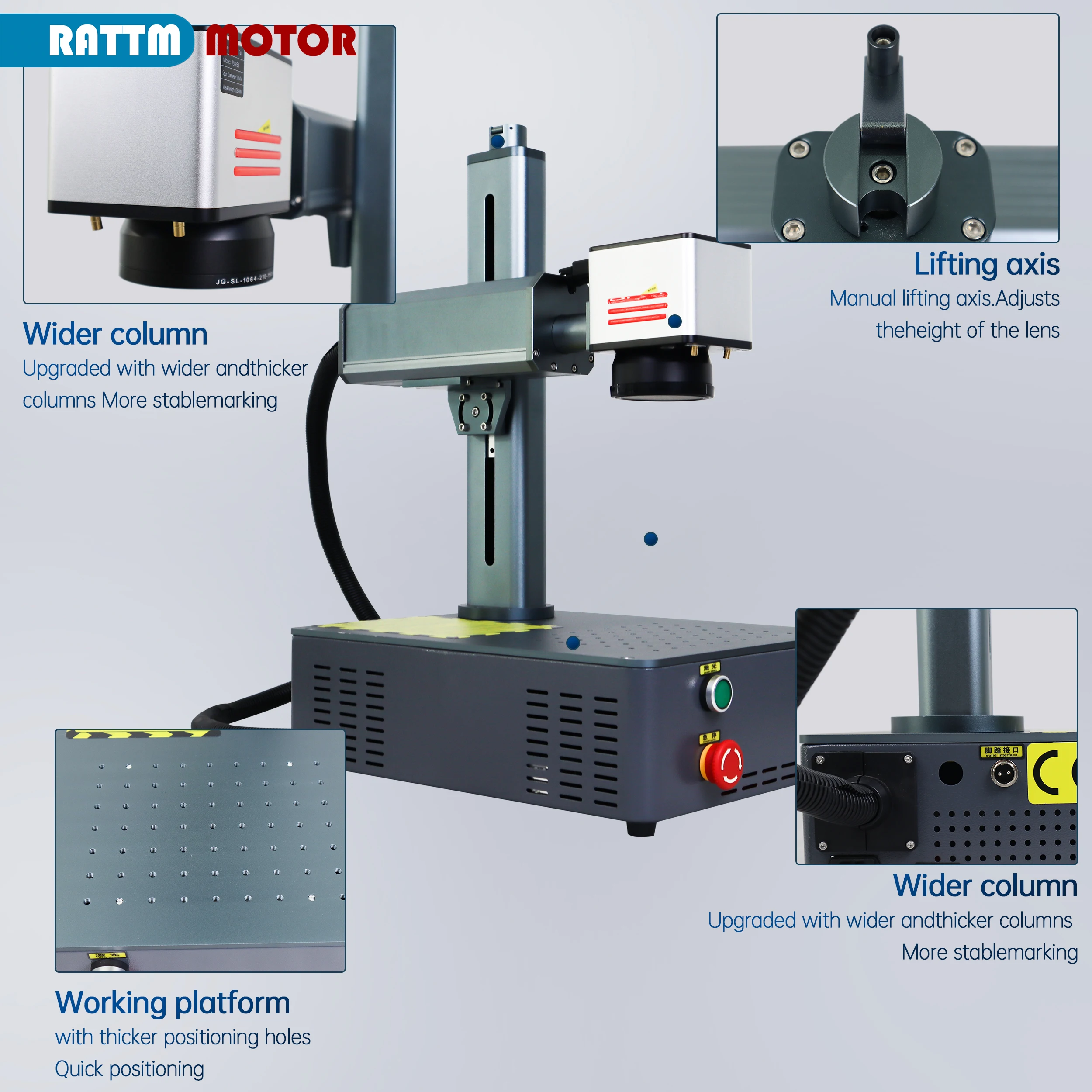 20W 30W 50W 60W 100W Fiber Laser JPT MOPA M7 100W Fiber Marking Machine Color marking Engraving on Metal steel with Rotary Axis