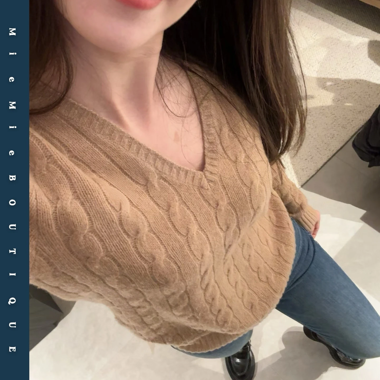 

Ультрамягкий вязаный длинный свитер Sve V-Ne Basic Sle Egg Order Ретро с цветочным узором и текстурой для поездок на работу Обычный тонкий