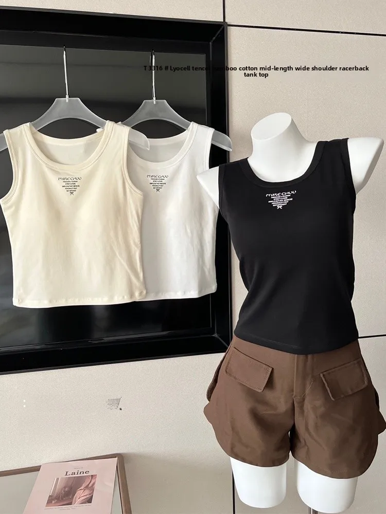 الربيع الصيف المرأة إلكتروني طباعة تانك الأعلى القطن الحرير مع وسادة الصدر تنوعا ملابس داخلية ort Sle تخفيف Faion