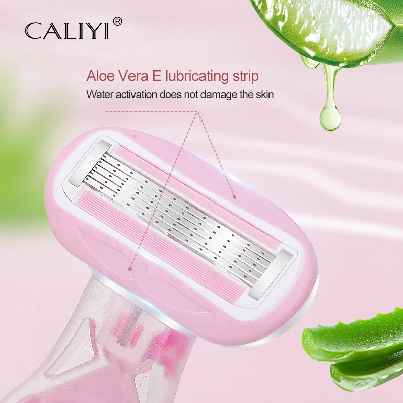 ( 1 Handle + 2 Blades ) Women Safety Razor Blades Face Leg Armpit Bikini Beauty Hair Removal Shaving Compatible Venus Shaver