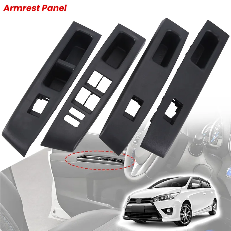 

New RHD Car Front Rear LH&RH Armrest Upper Panel Black ABS For Toyota Vitz Yaris 2010-2014