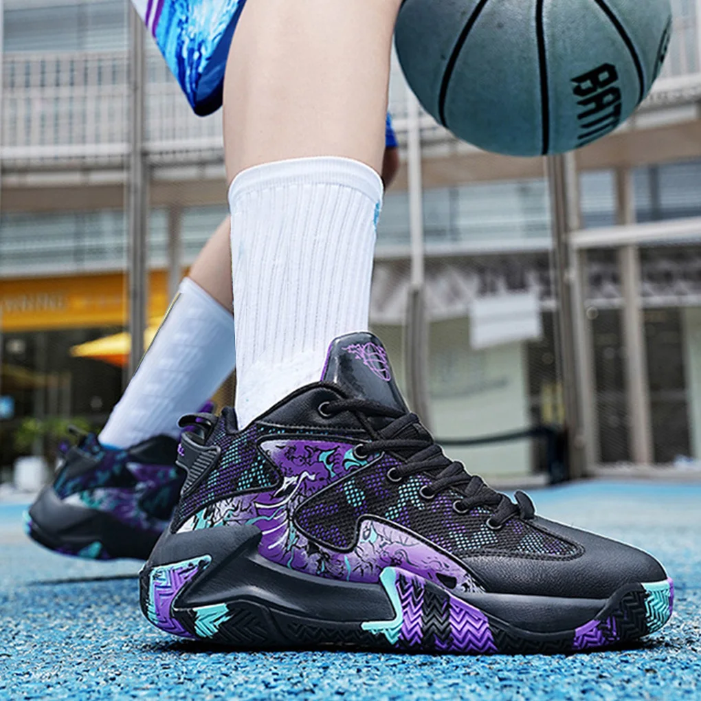 أحذية كرة السلة للرجال، أحذية رياضية مبطنة قابلة للتنفس، تدريب رياضي للزوجين، خفيفة الوزن، رياضية للجري باللون الأبيض #2