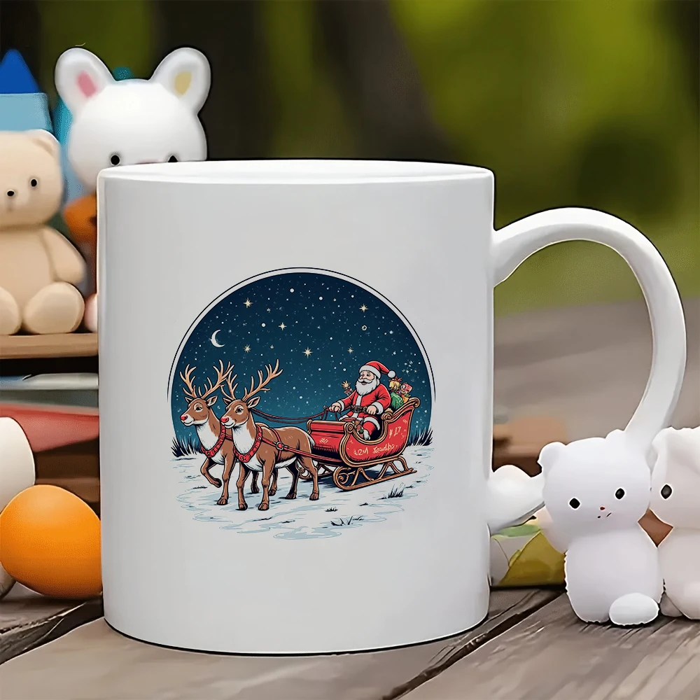 

11oz Santa Claus Reindeer Sled Mug + Kids Cup Family Coffee Cup Christmas Gift Set