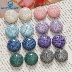WFFNNKC 20Pcs Retro Marble Crack Half Round Resin Flatback Cabochon Earring Jewelry Finding Garment Shoe Button DIY Sewing Decor