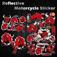 Angry Bull Creative Motorcycle Stickers Reflective Waterproof Decor Moto Body Windshield Fuel Tank Helmet Decals Accessories