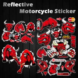 Angry Bull Creative Motorcycle Stickers Reflective Waterproof Decor Moto Body Windshield Fuel Tank Helmet Decals Accessories