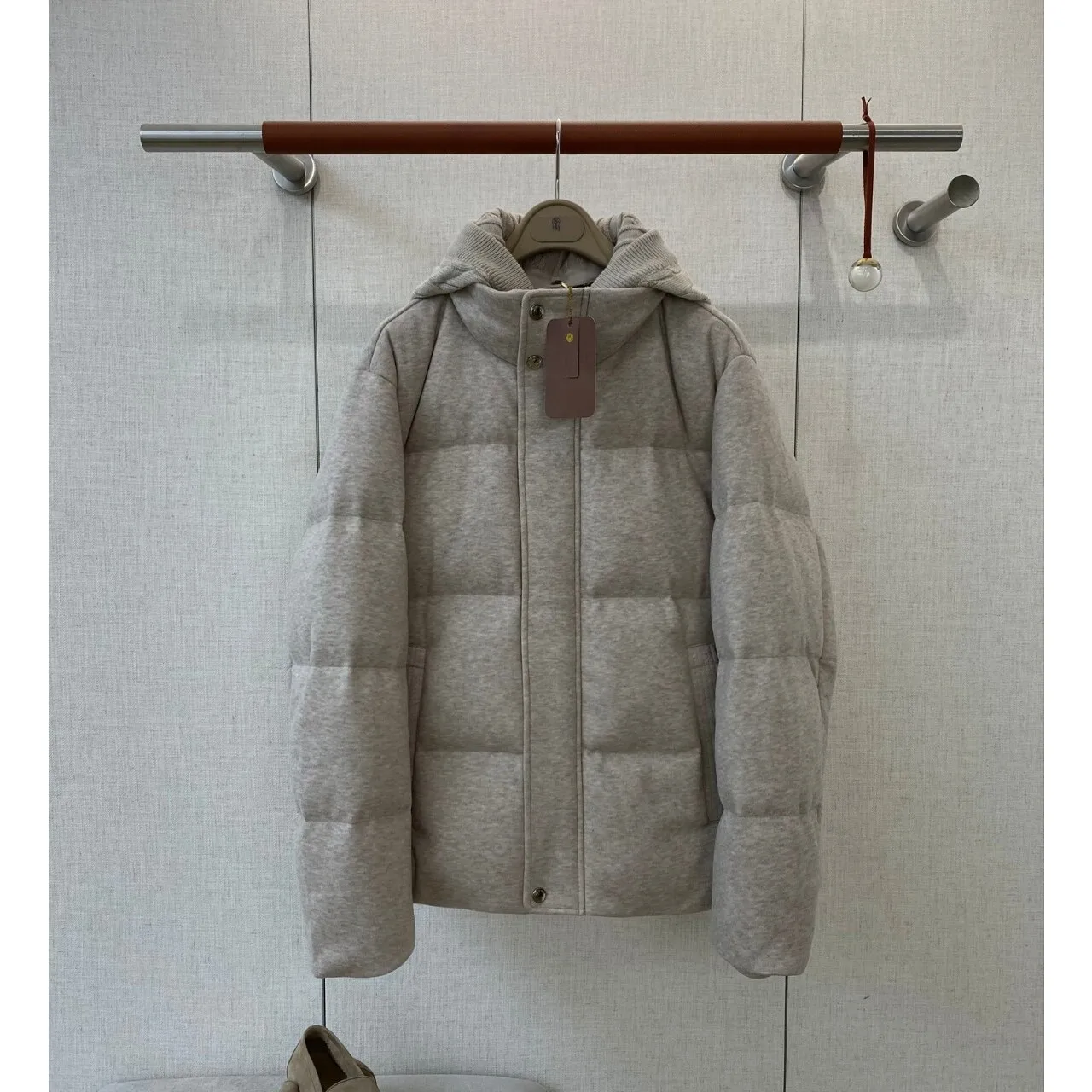 

Loro Men's High-End Detachable Hooded down Jaet Soft Touch Warmth like Clouds Cotton Pure Color White Goose down Filling