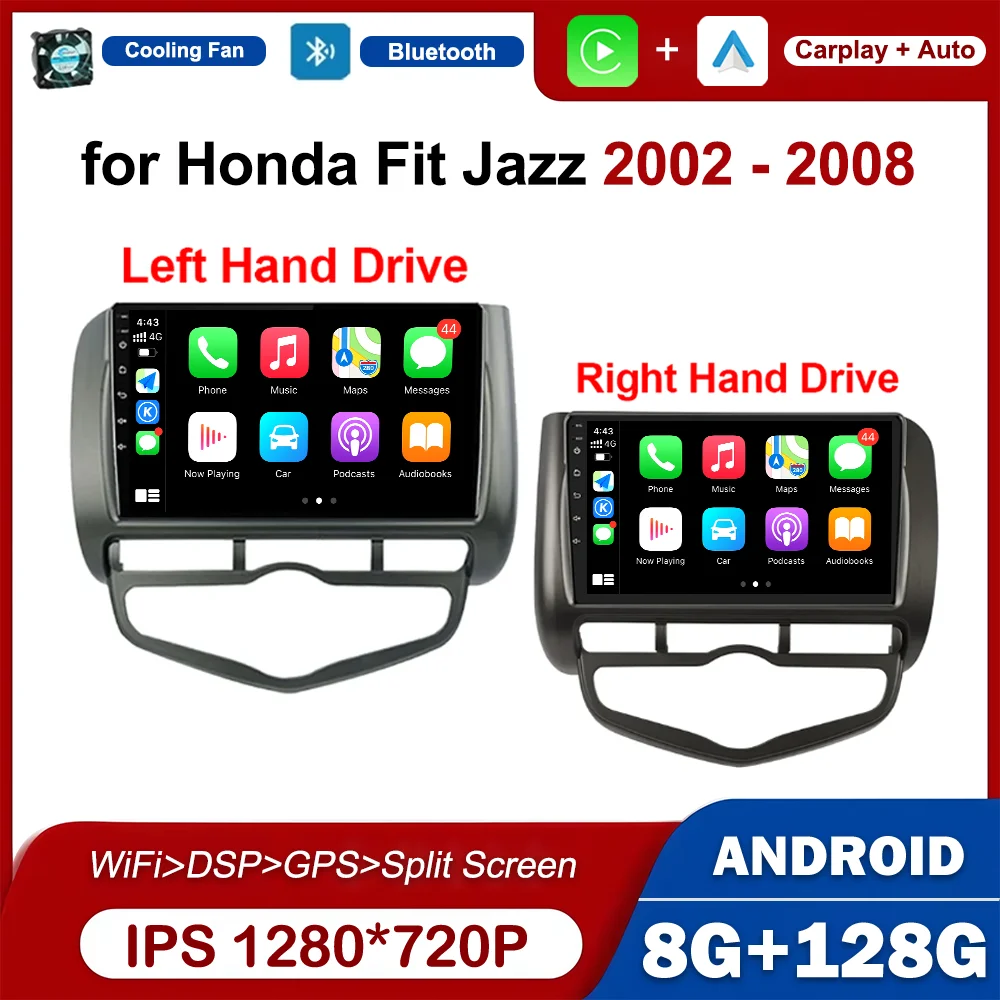 

9 inch LHD RHD Car Video Multimedia Player GPS Navi for Honda Fit Jazz 2002 - 2008 Auto Accessories Android System BT DSP Stere