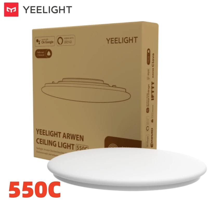 YEELIGHT Arwen Plafondlamp 450C/550C WiFi RGB Kleuren Achterverlichting 6500K Spraakassistent Voor Mi Home Google Alexa SmartThings App