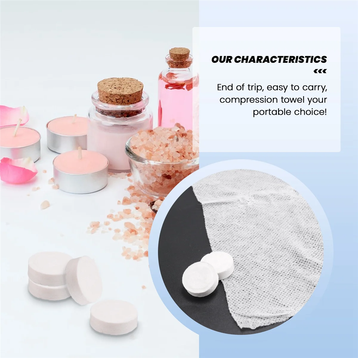 

500Pcs Magic Disposable Compressed Towel Wipes Tablet Travel Tissue