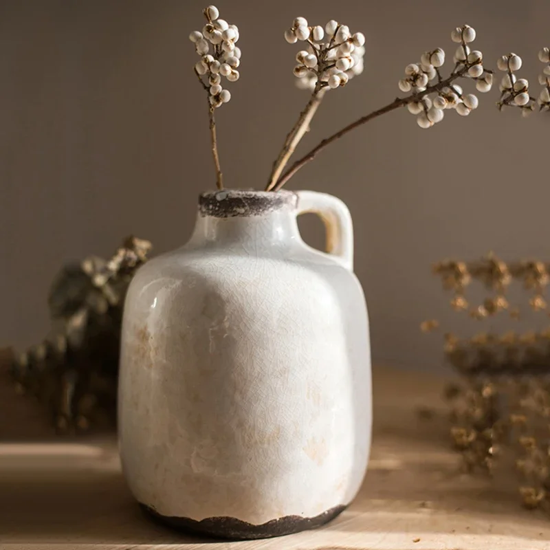 

Ceramic Vase Vintage Old Vases Table Decorations Art Handmade Vases Desktop Ornaments Flower Pot Macetas Вазадекор Украшения