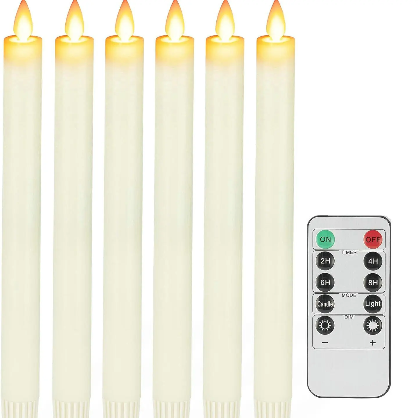 

12pcs Remote control Moving Flame Led Taper STICK Candle Dancing Wick Candlestick Christmas Wedding Home table Decoration-H23cm