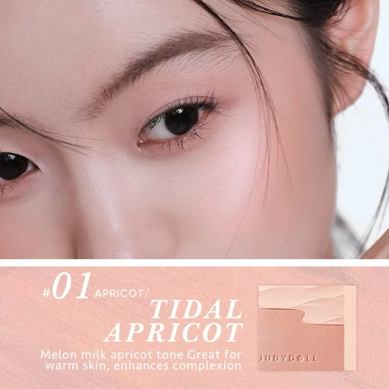 Judydoll Dual Tone Acqua Finitura satinata Modello onda trasparente Blush Palette Cosmetico Bellezza Acqua in polvere Blush Palette per trucco