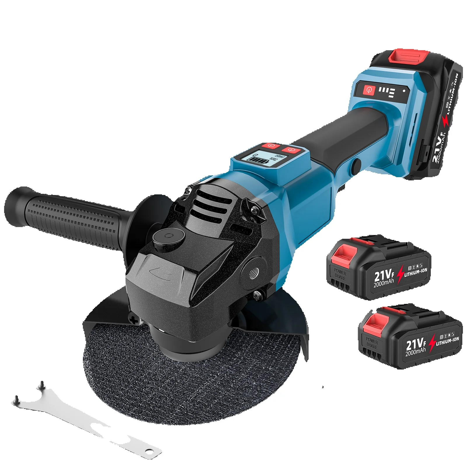 Meuleuse d'angle électrique sans balais de 125MM, Machine de découpe numérique à 3 vitesses à vitesse Variable, adaptée aux outils électriques à batterie 18V