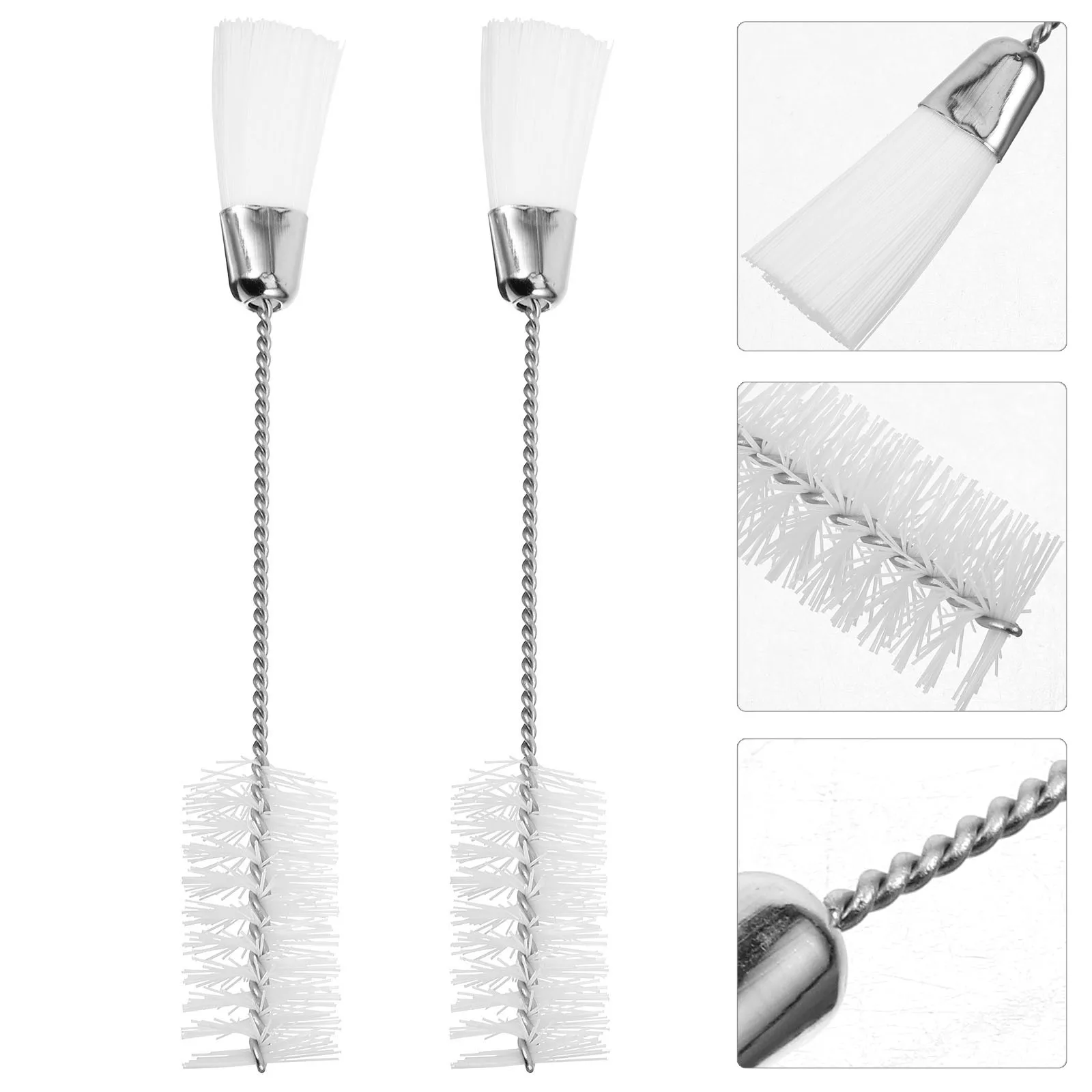 

2pcs Flute Brush Sax Cleaning Brush Instrument Cleaning Tool Dual Head Soft Bristles Long Handle Durable Iron Nylon For