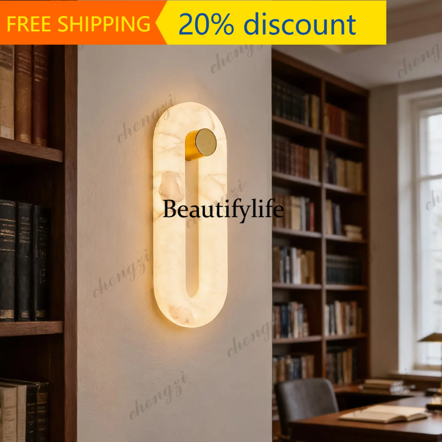 CC Modern French marble wall lamp Light luxury living room Bedroom background wall Entrance lamp Wall lamp