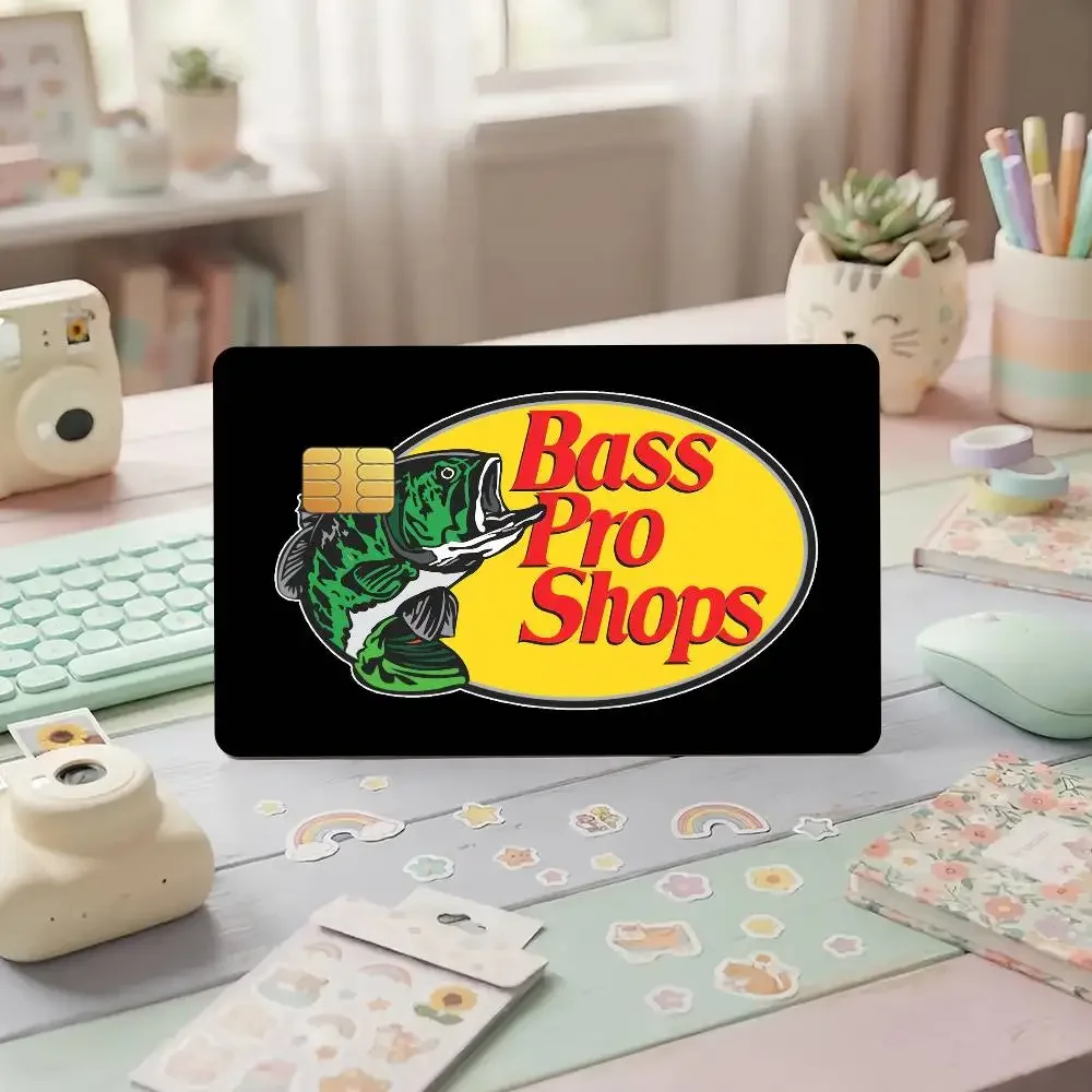 Fishing Brand Bass Pro shops Credit Card Public Transportation Cards Sticker Waterproof Card Face Decoration 4PCS