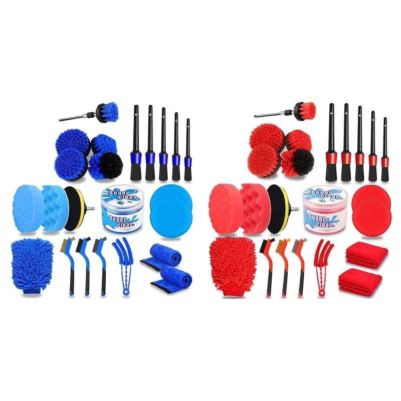 

G99F 24Pcs Car Wheel Tire Cleaning Brush Set, Car Detailing Kit, Car Detailing Brush Set Wheels Rim Brush Detailing Brush