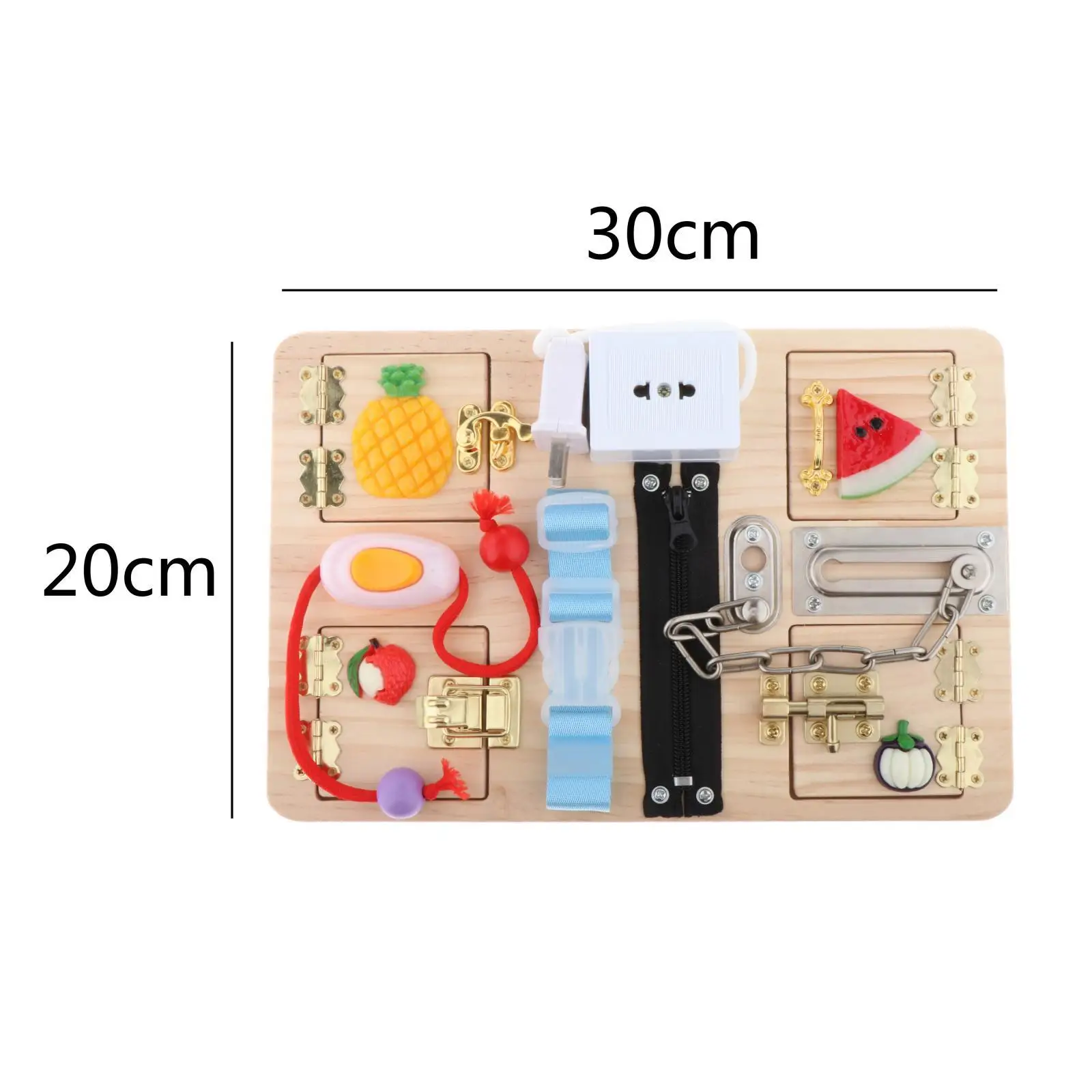 

Wood Busy Board Montessori Unlock Toys Basic Skill Learning Sensory Board Toys Kids Gifts