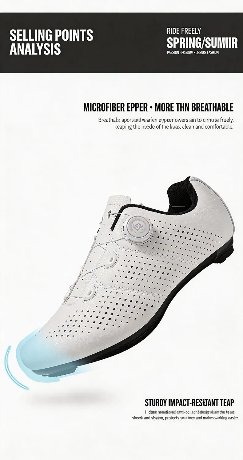 MTB Fahrradschuhe für Herren Flache Pedalschuhe Leichte Rutschfeste Selbstverriegelnde Schuhe für Damen Outdoor-Radsport Rennradschuhe – Detail 7