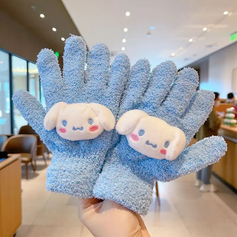 Sanrio Kuromi Melody Cute Glove for Boys Girls Anime Cartoon Knitted Gloves Children Winter Warm Fashion Mittens Kids New Gifts