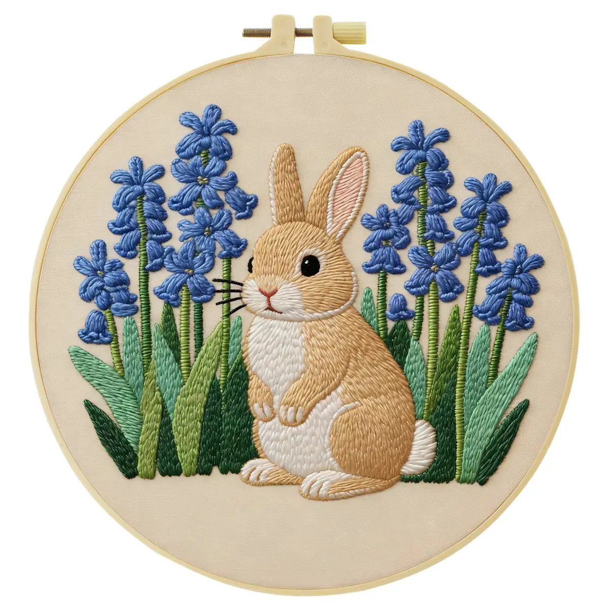 1 Stück 20X20CM/15X15CM 7,87/6,3 Zoll kleiner Hase Stickerei-Starter-Kit DIY-Kit DIY-Stickerei-Set für Anfänger – Detail 2