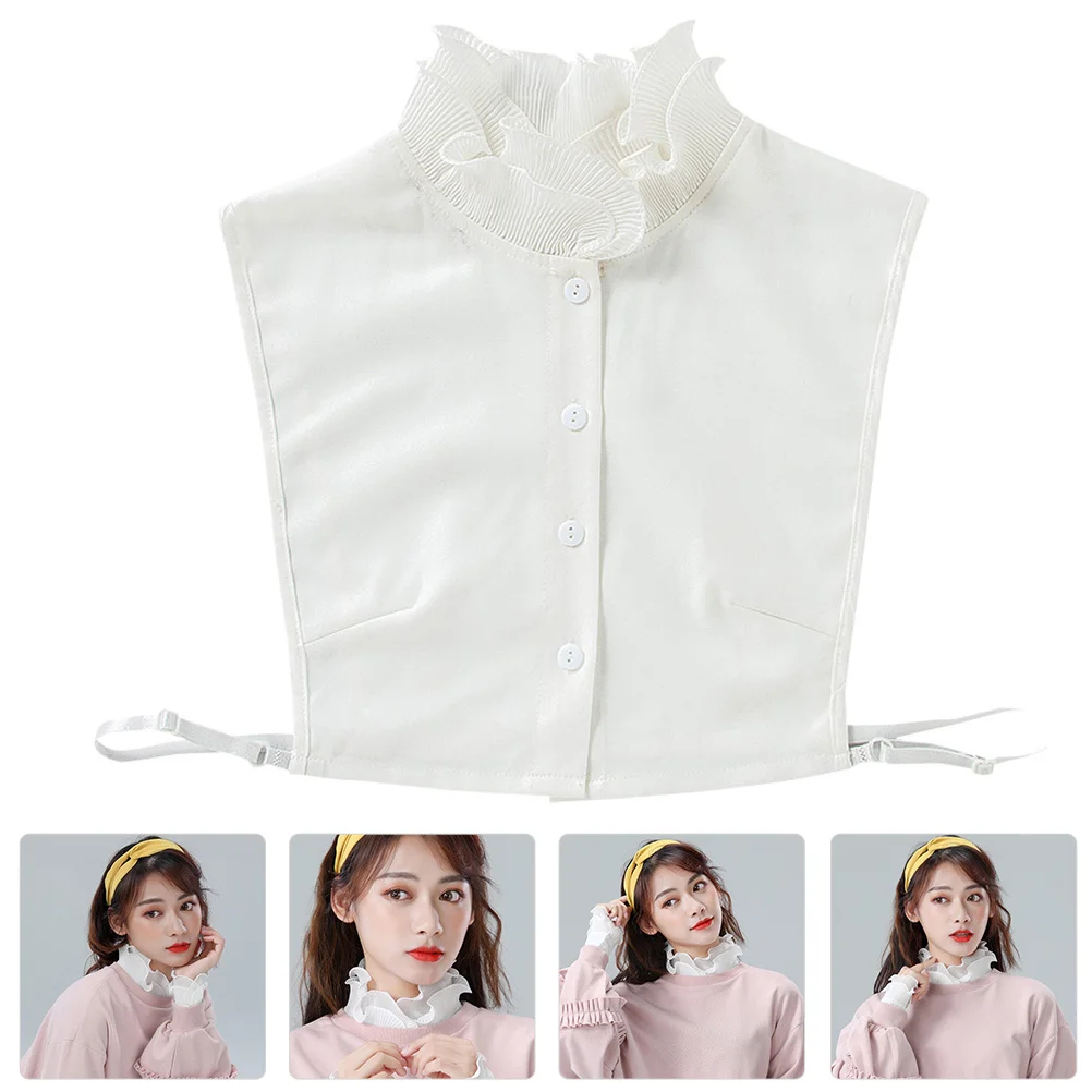 

1Pcs False Chiffon Collar Sweet Ruffled Design Stylish Detachable Fake Collar for Women Fashionable Blouse Accessory