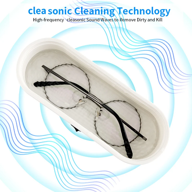 ماكينة تنظيف النظارات بالموجات فوق الصوتية عالية التردد، تحكم لاسلكي، تنظيف متعدد الأغراض لساعة العدسات اللاصقة والمجوهرات