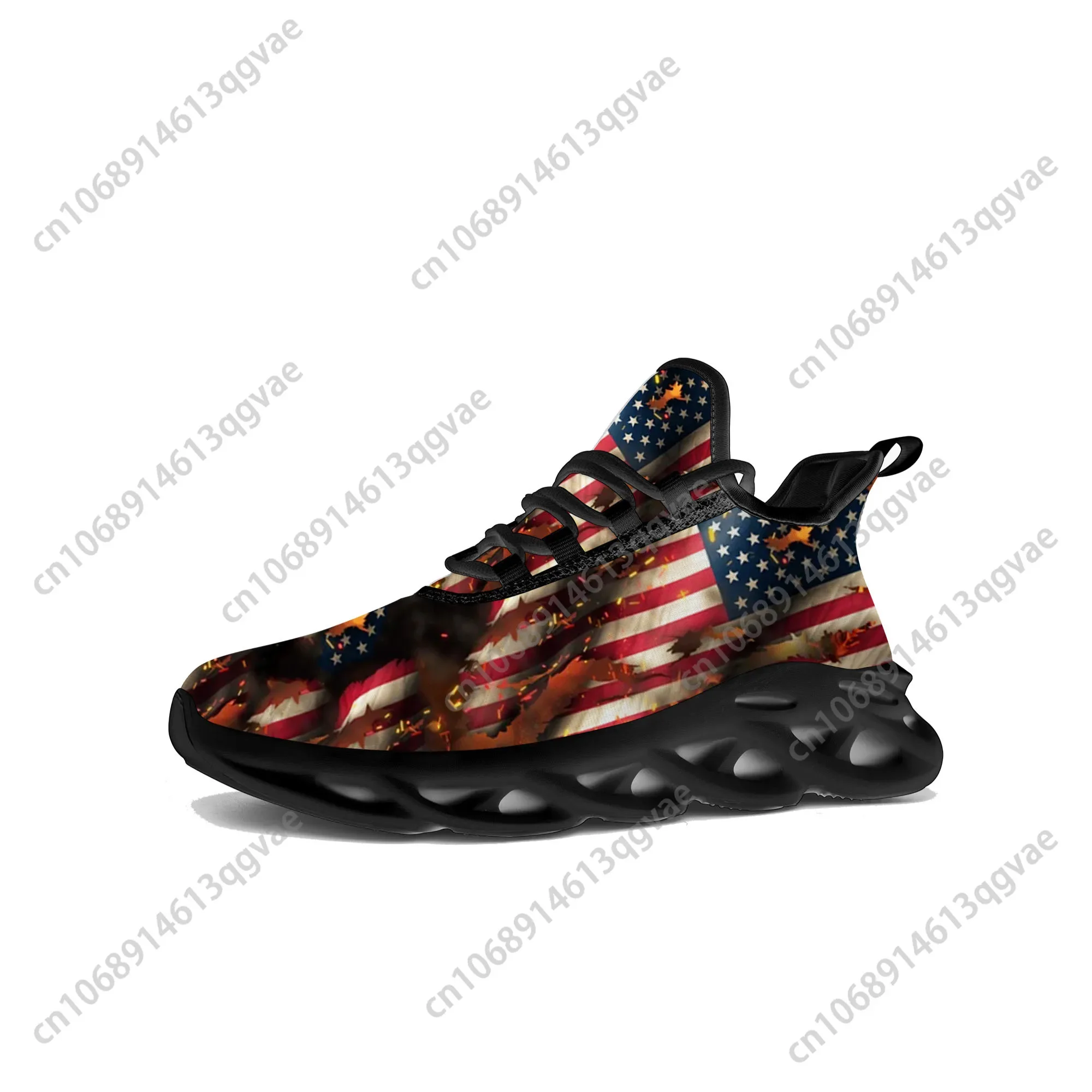 USA American Flag Flats Sneakers Mens Womens Sports America Shoes High Quality Sneaker Lace Up Mesh Footwear Tailor-made Shoe