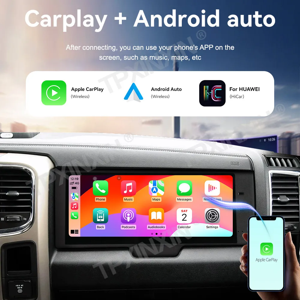 17 "أندرويد 13.0 شاشة مساعد الطيار اللمس ل دودج رام 1500 2500 2013-2018 مشغل وسائط متعددة راديو السيارة ستيريو نظام تحديد المواقع نافي رئيس وحدة