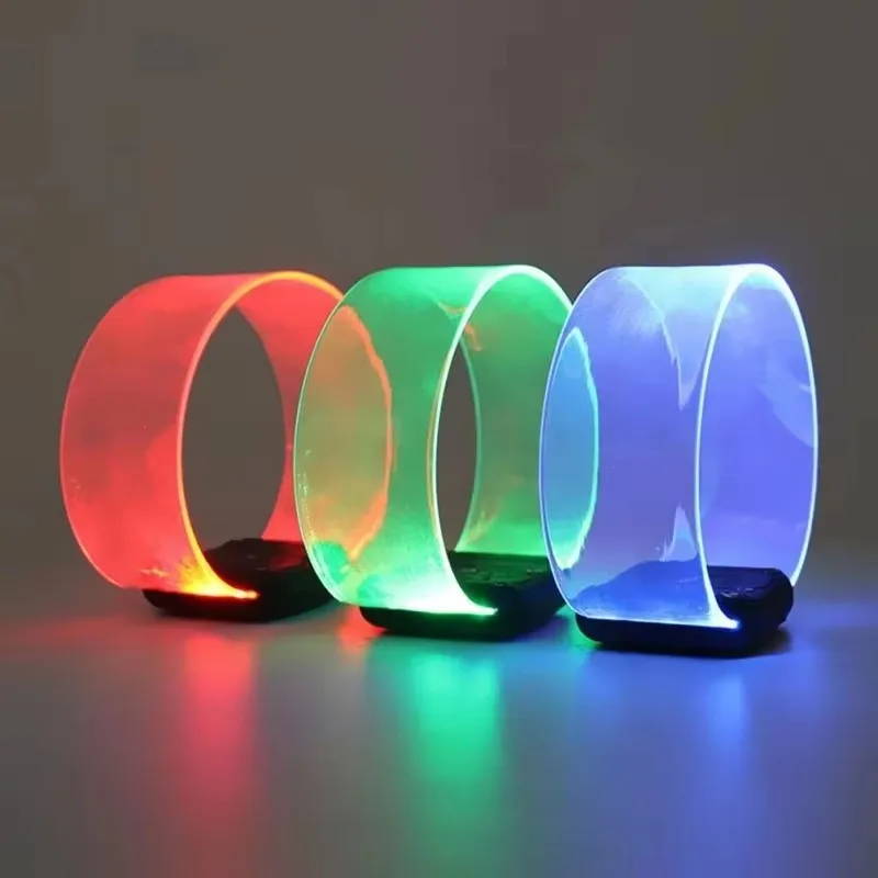 LED Luminous Wristband, Transparent Flashing Light Up Bracelet, Glow Band for Concert Event Party Decoration