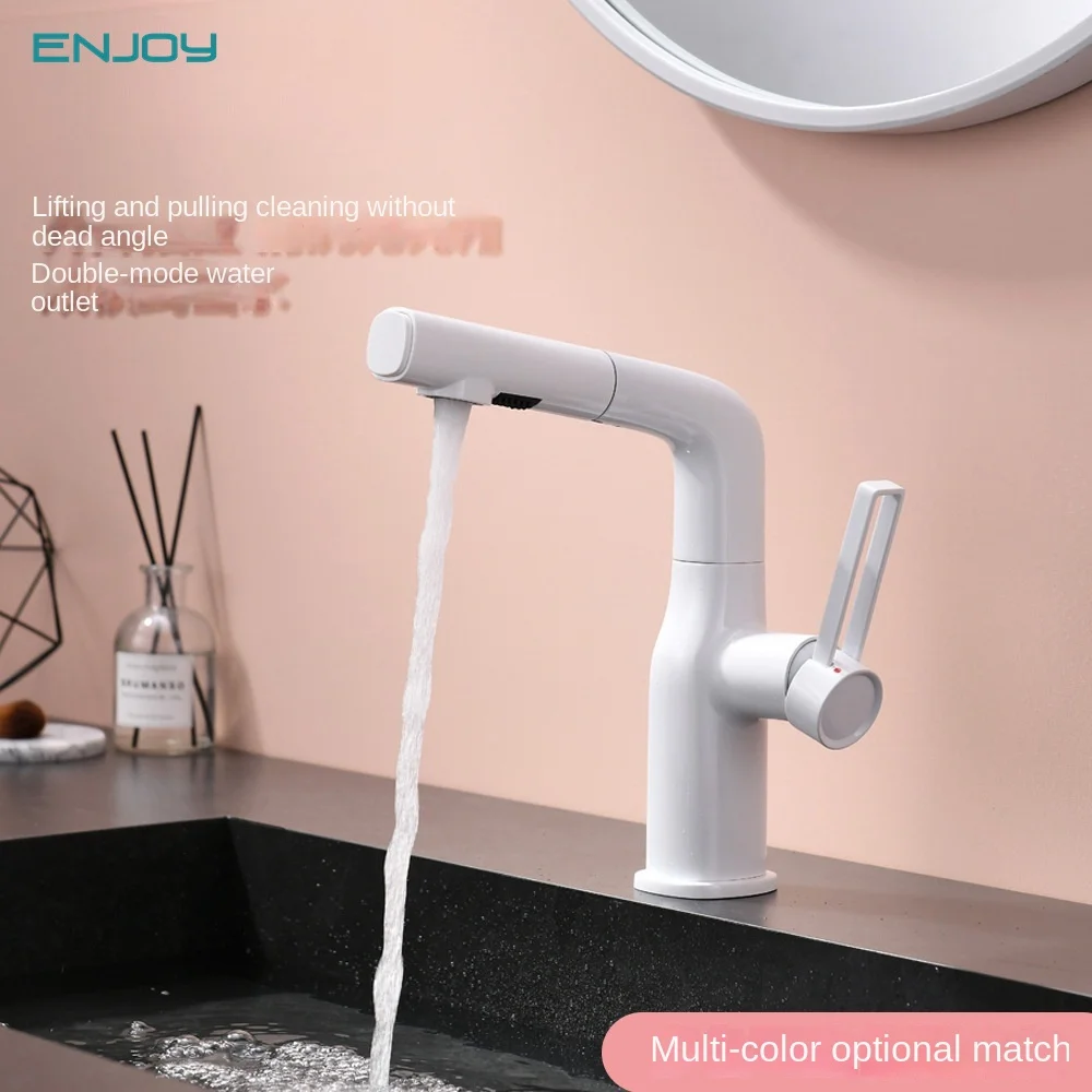 

Bathroom Basin Faucet Copper Bathroom Washbasin Wash Basin Hot and Cold Pull-out Lifting Bathroom