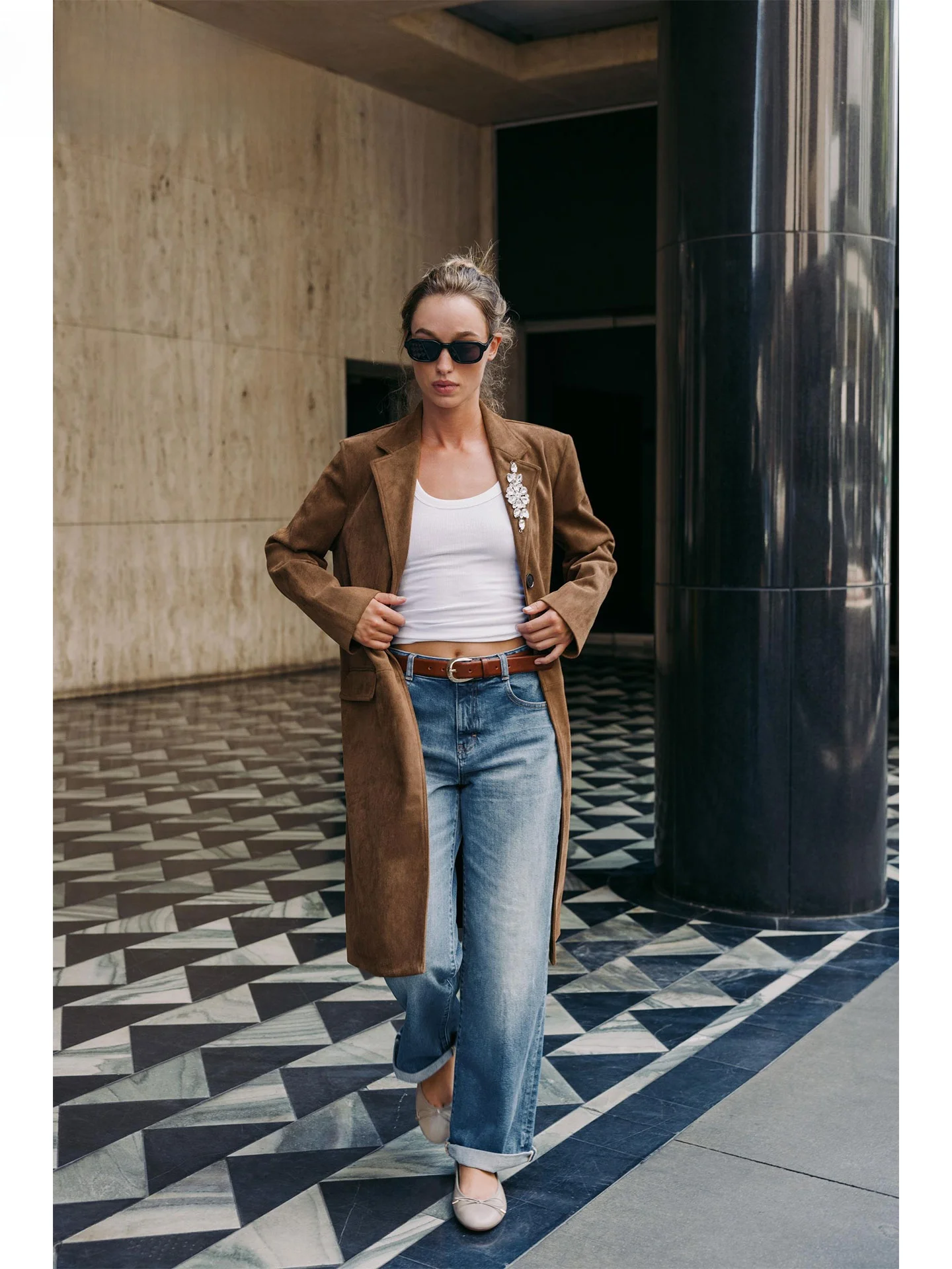 

ZAPRHA, осень 2021, женское пальто Sle Jaet с эффектом защиты от меха и застежкой на пуговицы, пальто средней длины Ele Long Sve