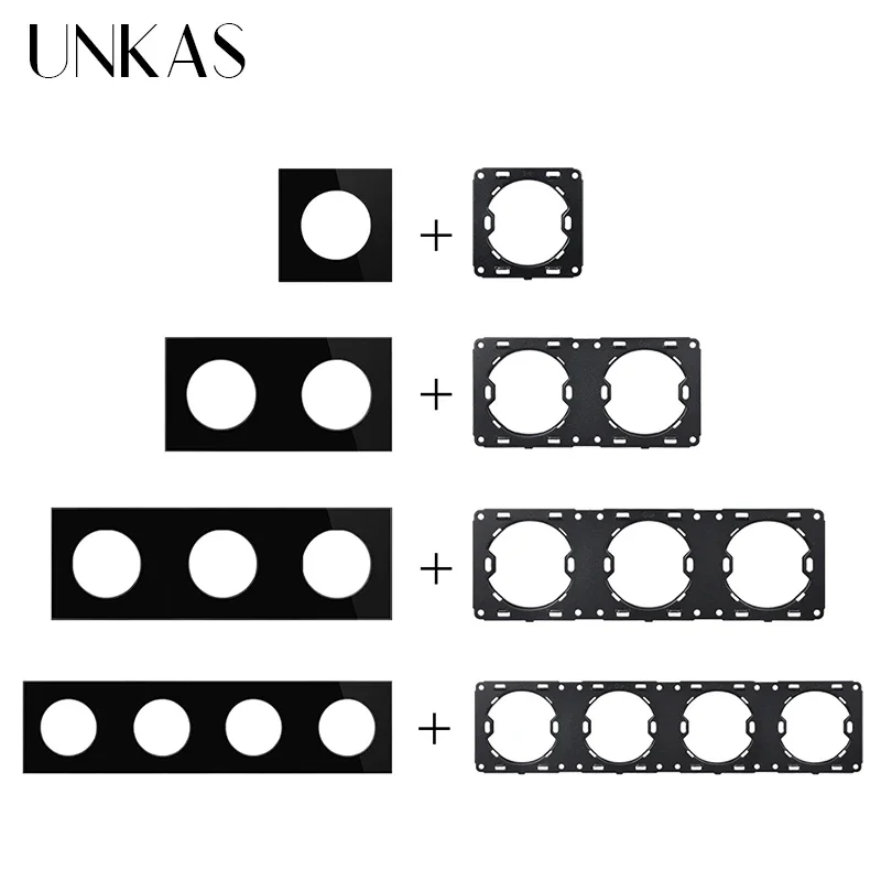 UNKAS لوحة زجاجية سوداء زر تشغيل/إيقاف أضواء القدم اتجاهين الاستشعار باهتة مروحة USB مزدوجة لتقوم بها بنفسك وحدات مزيج مجاني #3
